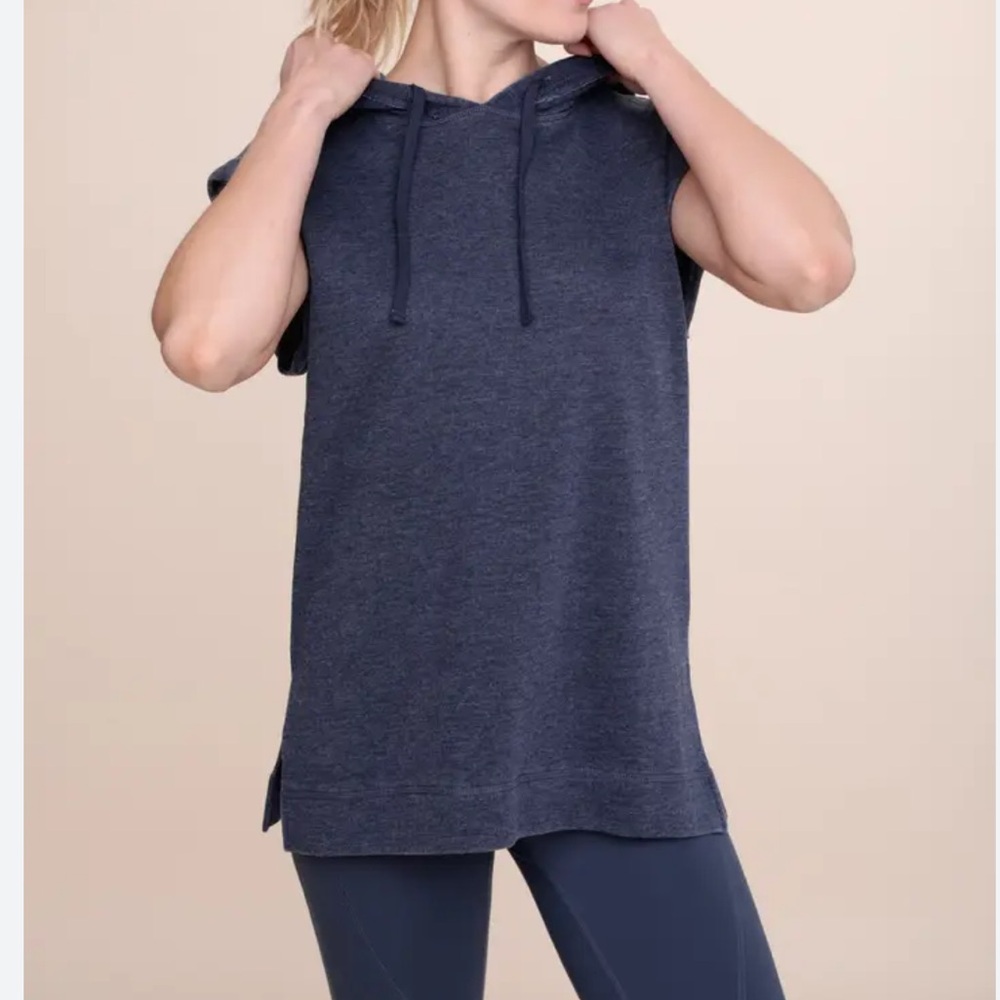 Sleeveless Navy Hoodie